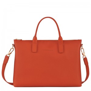 Dámské Aktovka Longchamp Le FoulonnÉ S Leather Paprika | CZ VR8655