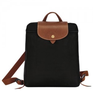 Dámské Batohy Longchamp Le Pliage Original M Recycled canvas Černé | CZ RV8733