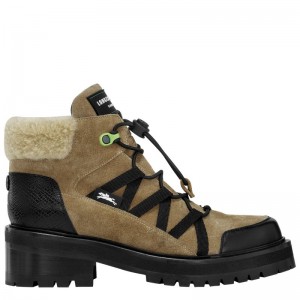 Dámské Boty Longchamp Leather Linen | CZ BE7673