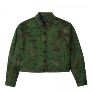 Dámské Bundy Longchamp Topstitching short Cotton gabardine Hnědožlutý | CZ PJ7862