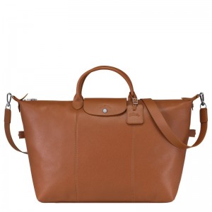 Dámské Cestovní Tašky Longchamp Le FoulonnÉ S Leather Caramel | CZ OK8312