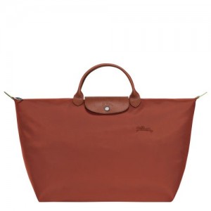 Dámské Cestovní Tašky Longchamp Le Pliage Green S Recycled canvas Chestnut | CZ JP8285