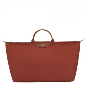 Dámské Cestovní Tašky Longchamp Le Pliage Green M Recycled canvas Chestnut | CZ PJ8278