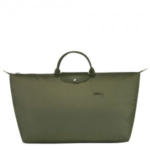 Dámské Cestovní Tašky Longchamp Le Pliage Green M Recycled canvas Forest | CZ OK8277
