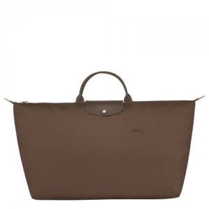 Dámské Cestovní Tašky Longchamp Le Pliage Green M Recycled canvas Terra | CZ UZ8275