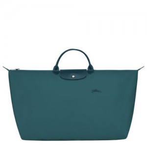 Dámské Cestovní Tašky Longchamp Le Pliage Green M Recycled canvas Peacock | CZ RV8272