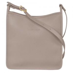 Dámské Crossbody Kabelky Longchamp Le FoulonnÉ M Leather Turtledove | CZ PJ8935