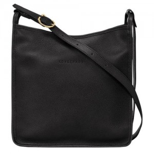 Dámské Crossbody Kabelky Longchamp Le FoulonnÉ M Leather Černé | CZ HA8929