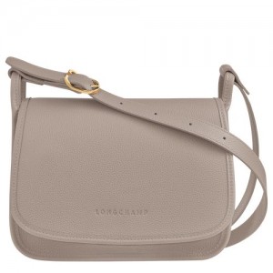 Dámské Crossbody Kabelky Longchamp Le FoulonnÉ M Leather Turtledove | CZ VR8922