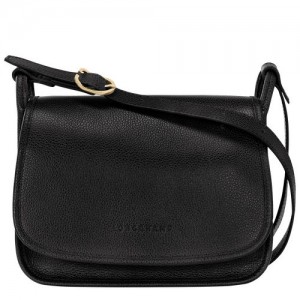 Dámské Crossbody Kabelky Longchamp Le FoulonnÉ M Leather Černé | CZ MQ8919