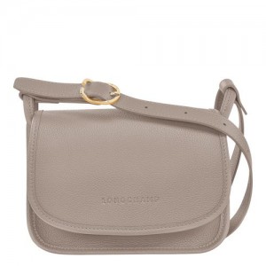 Dámské Crossbody Kabelky Longchamp Le FoulonnÉ S Leather Turtledove | CZ MQ8918