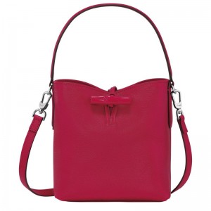 Dámské Crossbody Kabelky Longchamp Le Roseau XS Bucket Leather Magenta | CZ EB8994