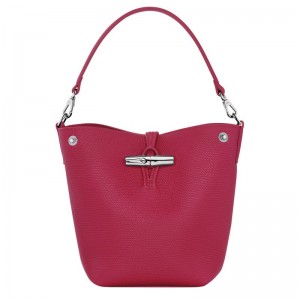 Dámské Crossbody Kabelky Longchamp Le Roseau XS Bucket Leather Beetroot | CZ LI8963