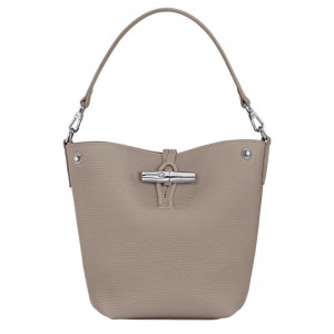 Dámské Crossbody Kabelky Longchamp Le Roseau XS Bucket Leather Clay | CZ GS8959