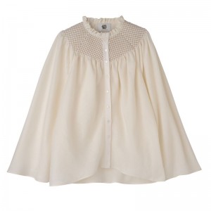 Dámské Halenka Longchamp Blouse Smocked veil Ecru | CZ LI7715