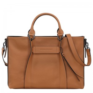 Dámské Kabelka Longchamp 3D L Leather Natural | CZ BE9124