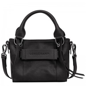 Dámské Kabelka Longchamp 3D XS Leather Černé | CZ MQ9126