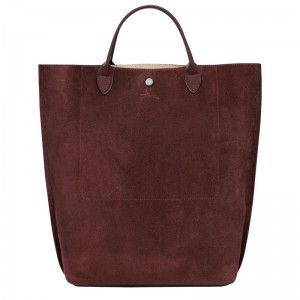 Dámské Kabelka Longchamp Cabas M Tote Leather Vínové | CZ FD9191
