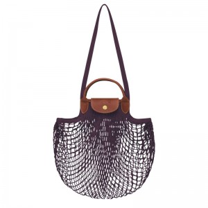 Dámské Kabelka Longchamp Le Pliage Filet L Mesh Canvas Eggplant | CZ TC9200