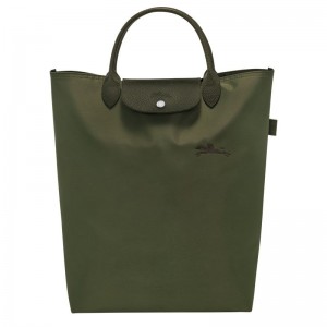 Dámské Kabelka Longchamp Le Pliage Green M Tote Canvas Forest | CZ ZU9237
