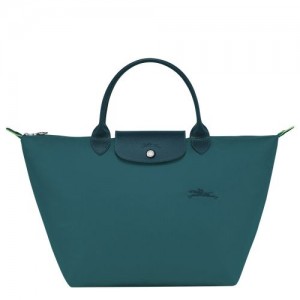 Dámské Kabelka Longchamp Le Pliage Green M Recycled canvas Peacock | CZ FD9062