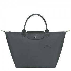 Dámské Kabelka Longchamp Le Pliage Green M Recycled canvas Graphite | CZ DF9061