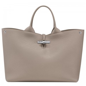 Dámské Kabelka Longchamp Le Roseau L Leather Clay | CZ JP9117