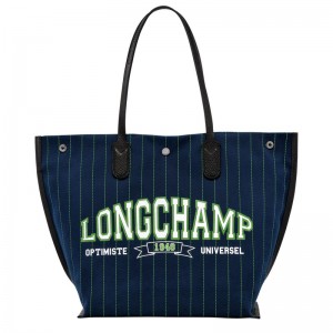 Dámské Kabelky Přes Rameno Longchamp Essential Tote Canvas Tmavě Blankyt | CZ LI8859