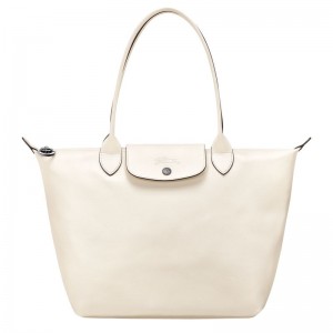 Dámské Kabelky Přes Rameno Longchamp Le Pliage Xtra M Tote Leather Ecru | CZ QM8840