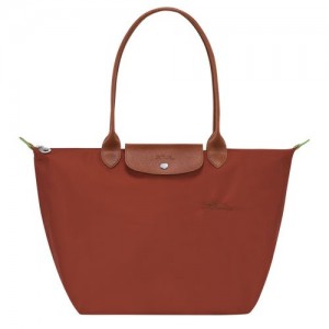 Dámské Kabelky Přes Rameno Longchamp Le Pliage Green L Tote Recycled canvas Chestnut | CZ NW8816