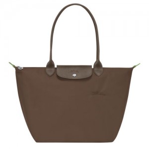 Dámské Kabelky Přes Rameno Longchamp Le Pliage Green L Tote Recycled canvas Terra | CZ MQ8814