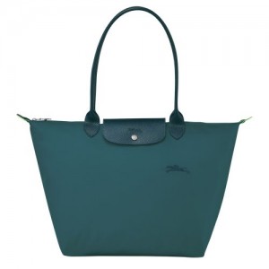 Dámské Kabelky Přes Rameno Longchamp Le Pliage Green L Tote Recycled canvas Peacock | CZ BE8812
