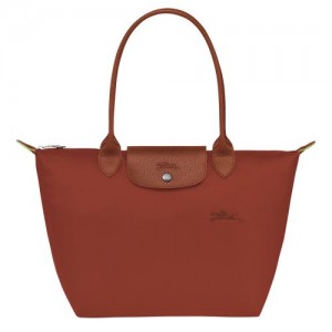 Dámské Kabelky Přes Rameno Longchamp Le Pliage Green M Tote Recycled canvas Chestnut | CZ CT8810