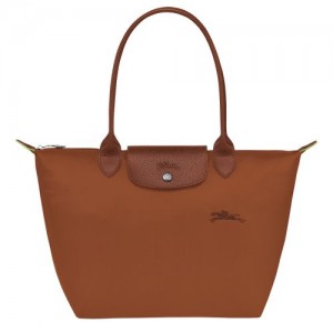 Dámské Kabelky Přes Rameno Longchamp Le Pliage Green M Tote Recycled canvas Cognac | CZ XY8809