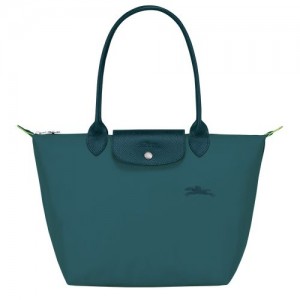 Dámské Kabelky Přes Rameno Longchamp Le Pliage Green M Tote Recycled canvas Peacock | CZ KO8806