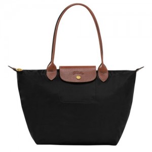 Dámské Kabelky Přes Rameno Longchamp Le Pliage Original M Tote Recycled canvas Černé | CZ PJ8798