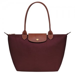 Dámské Kabelky Přes Rameno Longchamp Le Pliage Original M Tote Recycled canvas Vínové | CZ TC8793