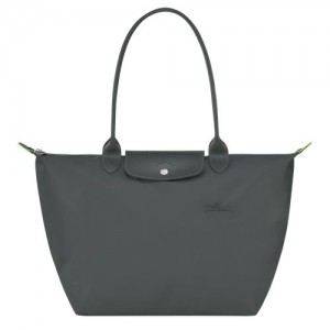 Dámské Kabelky Přes Rameno Longchamp Le Pliage Green L Tote Recycled canvas Graphite | CZ QM8788