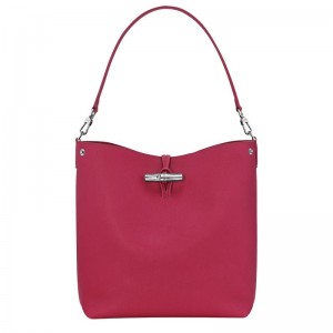Dámské Kabelky Přes Rameno Longchamp Le Roseau M Shoulder Leather Beetroot | CZ FD8854