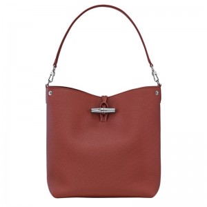 Dámské Kabelky Přes Rameno Longchamp Le Roseau M Shoulder Leather Chestnut | CZ SG8852