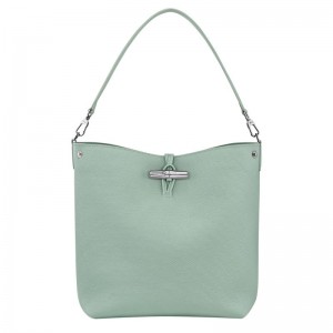 Dámské Kabelky Přes Rameno Longchamp Le Roseau M Shoulder Leather Celadon | CZ PJ8850