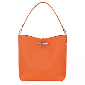 Dámské Kabelky Přes Rameno Longchamp Le Roseau M Shoulder Leather Oranžové | CZ IL8848