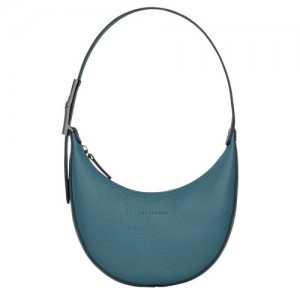 Dámské Kabelky Přes Rameno Longchamp Le Roseau Essential S Hobo Leather Peacock | CZ LI8822