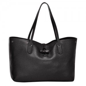 Dámské Kabelky Přes Rameno Longchamp Le Roseau Essential L Tote Leather Černé | CZ XY8820