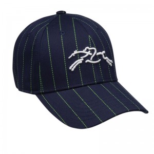 Dámské Klobouky Longchamp Striped Cap Cotton blend Tmavě Blankyt | CZ XY7780