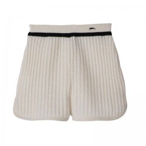 Dámské Kraťasy Longchamp Knit Ecru | CZ IL7689
