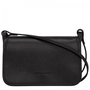 Dámské Mini Tašky Longchamp Le FoulonnÉ XS Clutch Leather Černé | CZ SG9349