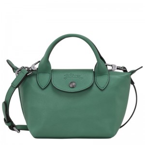 Dámské Mini Tašky Longchamp Le Pliage Xtra XS Handbag Leather Sage | CZ EB9306