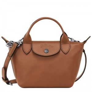 Dámské Mini Tašky Longchamp Le Pliage Xtra XS Handbag Leather Cognac | CZ TC9304