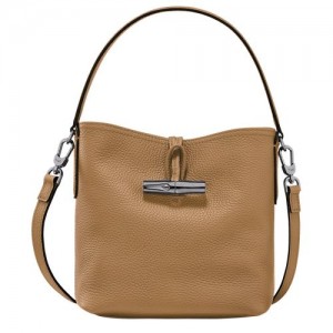 Dámské Mini Tašky Longchamp Le Roseau Essential XS Bucket Leather Fawn | CZ FD9270